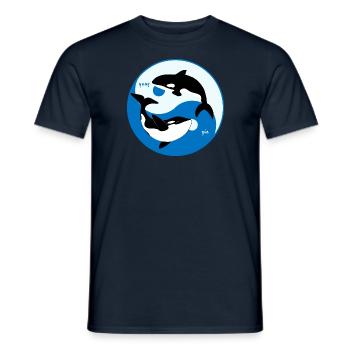 Orca Yin Yang - Killer Whale Animal Welfare - Men's T-Shirt - navy - Front - AI Model Male 178 light (178cm)