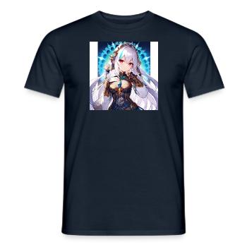 Anime Fantasy Girl 13 - Men's T-Shirt - navy - Front - AI Model Male 178 light (178cm)