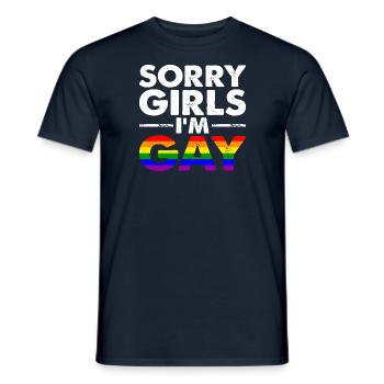 Désolé les filles, je suis gay - T-shirt homme - marine - Devant - AI Model Male 178 light (178cm)
