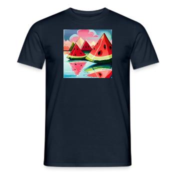 Melon Montagne de pastèque Montagne de pastèque - T-shirt homme - marine - Devant - AI Model Male 178 light (178cm)