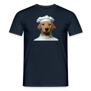 Golden Retriever Cooking Puppy Restaurateur Chiens - T-shirt homme - marine - Devant - AI Model Male 178 light (178cm)
