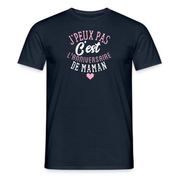 Joyeux anniversaire maman - T-shirt homme - marine - Devant - AI Model Male 178 light (178cm)