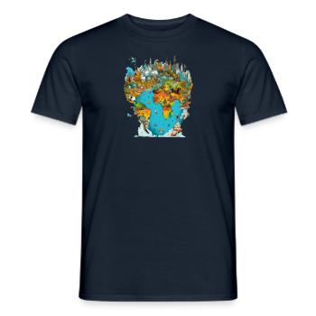 The monuments of the world n°3 - Men's T-Shirt - navy - Front - AI Model Male 178 light (178cm)