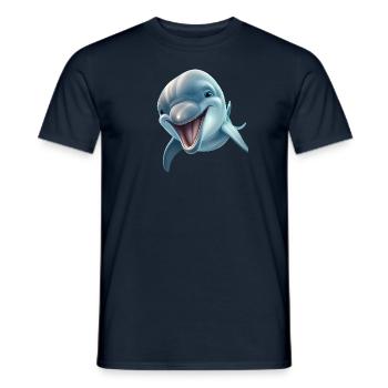 Sunny Delphinia: Joyful Dolphin's Paradise - Men's T-Shirt - navy - Front - AI Model Male 178 light (178cm)