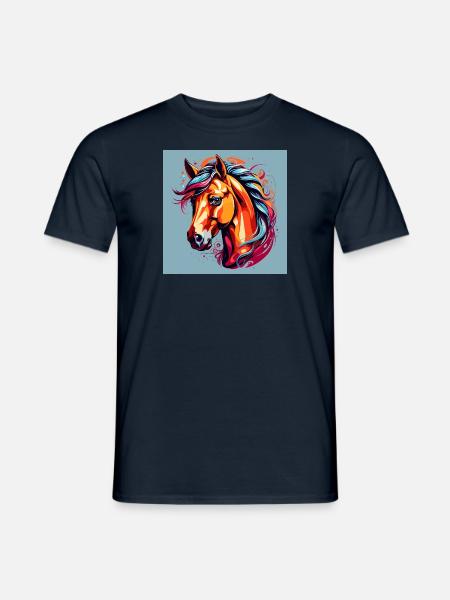 Pferdekopf Swirls - Männer T-Shirt - Navy
