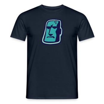 Monument à la tête de statue de l’île de Pâques Moai - T-shirt homme - marine - Devant - AI Model Male 178 light (178cm)