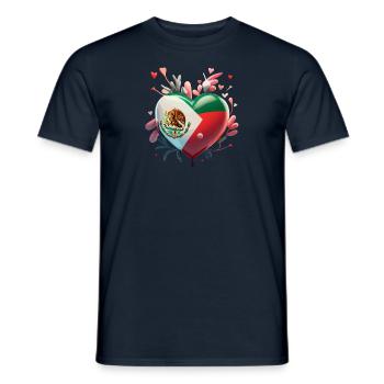 I love Mexico! Mexican Heart - Men's T-Shirt - navy - Front - AI Model Male 178 light (178cm)