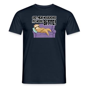 Mehr Wochenende bitte - Männer T-Shirt - Navy - Vorne - AI Model Male 178 light (178cm)