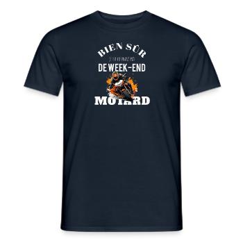 Je ne connais pas le week end je suis motard - T-shirt homme - marine - Devant - AI Model Male 178 light (178cm)