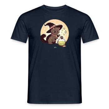 Tränke-Katze - Männer T-Shirt - Navy - Vorne - AI Model Male 178 light (178cm)
