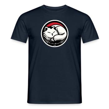 Schläfer-Katze - Männer T-Shirt - Navy - Vorne - AI Model Male 178 light (178cm)