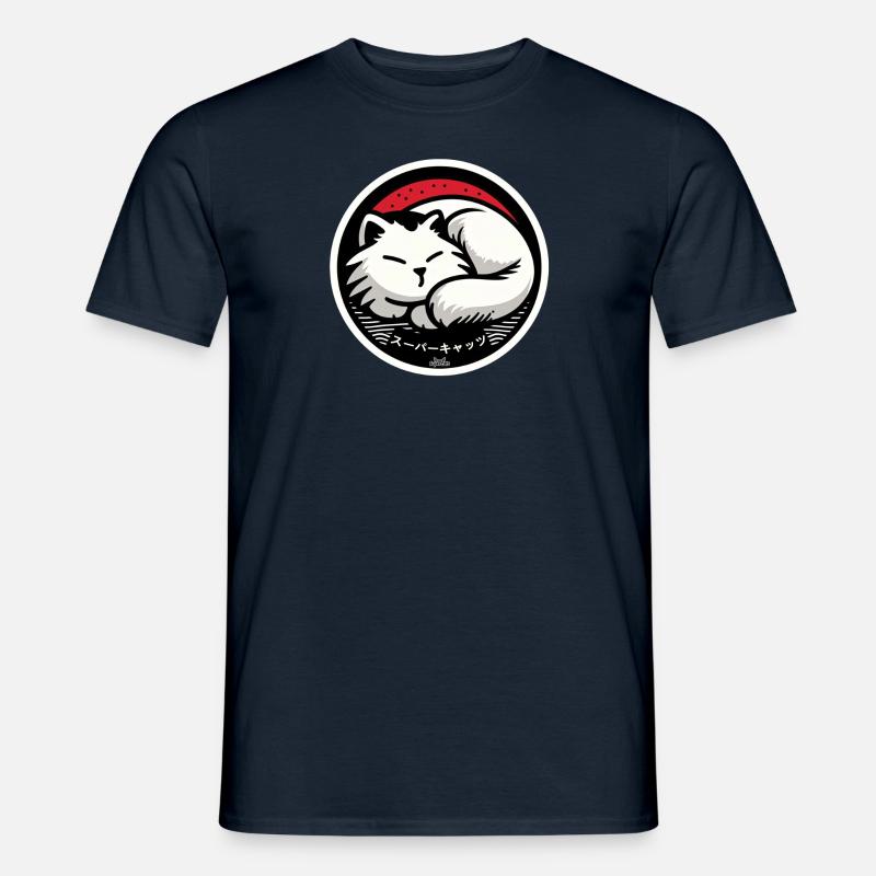 Schläfer-Katze - Männer T-Shirt - Navy