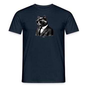 Anzug Katze - Männer T-Shirt - Navy - Vorne - AI Model Male 178 light (178cm)