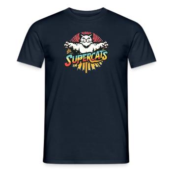 Supercats 4 Logo - Männer T-Shirt - Navy - Vorne - AI Model Male 178 light (178cm)