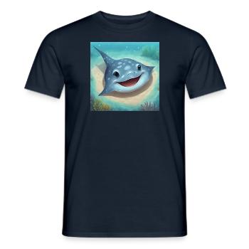 Rochen - Männer T-Shirt - Navy - Vorne - AI Model Male 178 light (178cm)