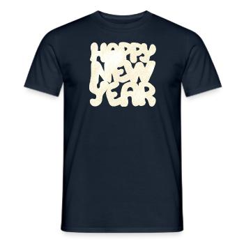 Happy New Year Neujahr - Männer T-Shirt - Navy - Vorne - AI Model Male 178 light (178cm)