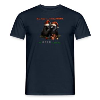 Hugin et Munin avec un dicton de Noël amusant - T-shirt homme - marine - Devant - AI Model Male 178 light (178cm)