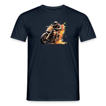 Moto Racing Fast Speed Competition Zusammenfassung - Männer T-Shirt - Navy - Vorne - AI Model Male 178 light (178cm)