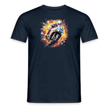 Moto Racing Fast Speed Competition Zusammenfassung - Männer T-Shirt - Navy - Vorne - AI Model Male 178 light (178cm)