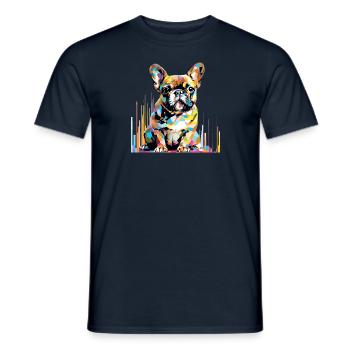 Französische Bulldogge Hund Haustier Welt Tierliebhaber pelzig - Männer T-Shirt - Navy - Vorne - AI Model Male 178 light (178cm)