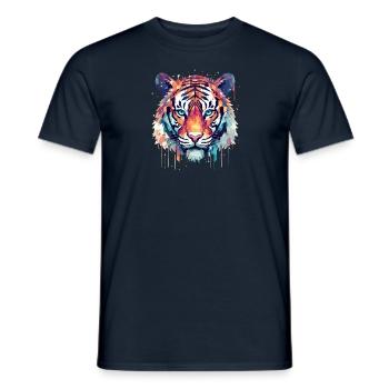 Tiger Animal Freedom World Wildlife Abstract - Men's T-Shirt - navy - Front - AI Model Male 178 light (178cm)