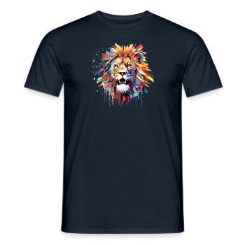 Lion Animal Freedom World Wildlife Wonder Abstract - Men's T-Shirt - navy - Front - AI Model Male 178 light (178cm)