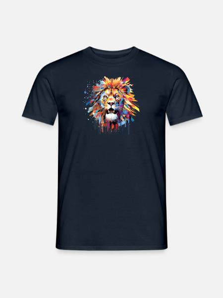 Löwe Tier Freiheit Welt Wildlife Wonder Abstrakt - Männer T-Shirt - Navy