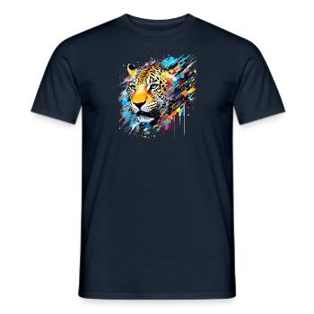 Panther Animal Freedom World Wildlife Abstract - Men's T-Shirt - navy - Front - AI Model Male 178 light (178cm)
