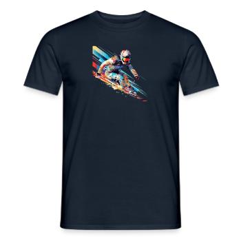 Alpin Ski Sport Game Champion Competition Abstract - Men's T-Shirt - navy - Front - AI Model Male 178 light (178cm)