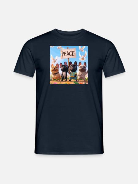 Peace Frenchies - Men's T-Shirt - navy