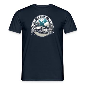 Just stop oil - Men's T-Shirt - navy - Front - AI Model Male 178 light (178cm)