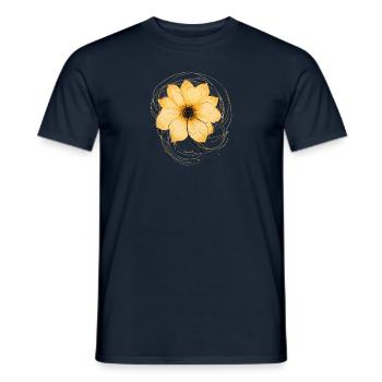 Rose One-Line Drawing Style - Men's T-Shirt - navy - Front - AI Model Male 178 light (178cm)