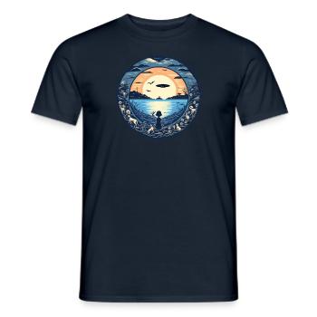 sundown at the ocean - Männer T-Shirt - Navy - Vorne - AI Model Male 178 light (178cm)