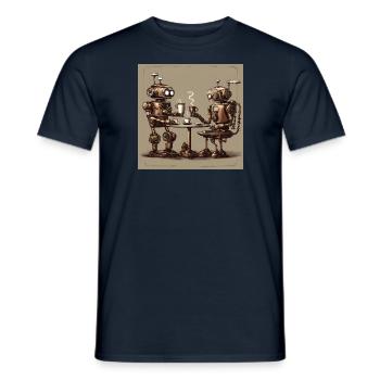 Robocoffee time - Men's T-Shirt - navy - Front - AI Model Male 178 light (178cm)