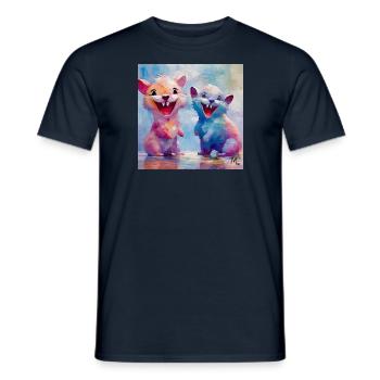 Lachmännchen - Männer T-Shirt - Navy - Vorne - AI Model Male 178 light (178cm)