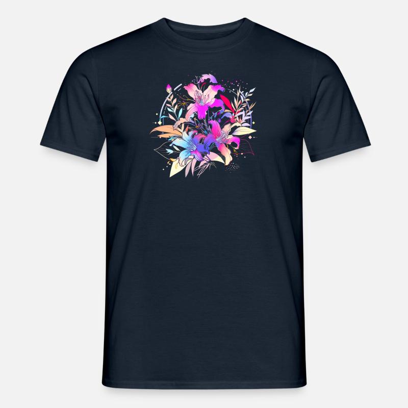 Blumen - Männer T-Shirt - Navy