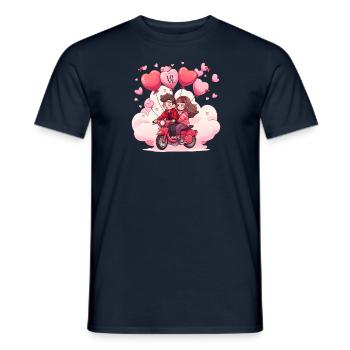 Verliebte auf Roller - Männer T-Shirt - Navy - Vorne - AI Model Male 178 light (178cm)