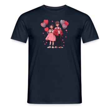Lovebirds - Men's T-Shirt - navy - Front - AI Model Male 178 light (178cm)