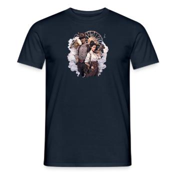 Steampunk Couple - T-shirt homme - marine - Devant - AI Model Male 178 light (178cm)