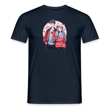 Lovebirds - Men's T-Shirt - navy - Front - AI Model Male 178 light (178cm)