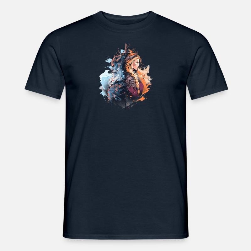 Vikingepar - Mænd T-shirt - marineblå