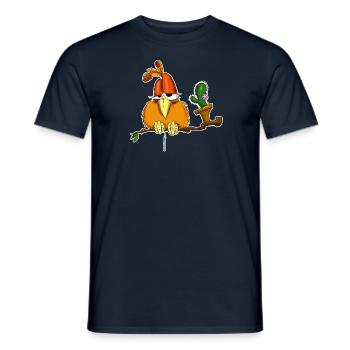 RabatzSpatz vorm ersten Kaffee - Männer T-Shirt - Navy - Vorne - AI Model Male 178 light (178cm)