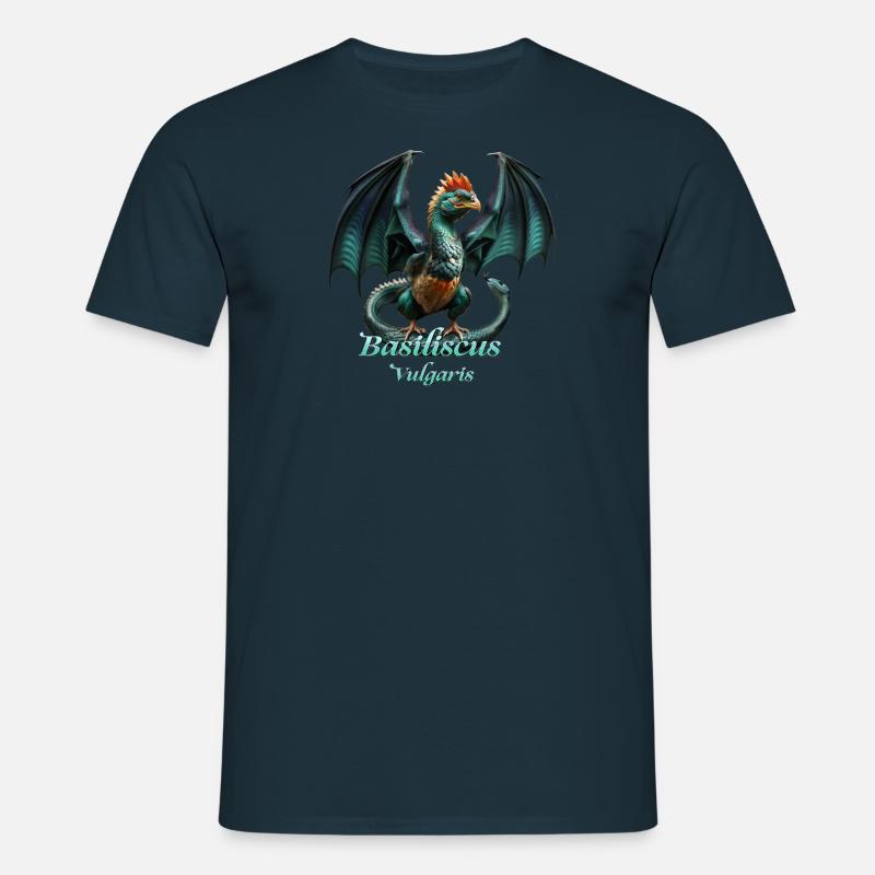 BASILISCUS Grøn drage af Basel - T-shirt til herrer - marineblå