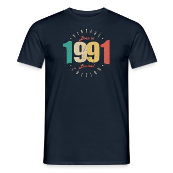 1991 Vintage Retro Geburtstagsgeschenk 1991 - Männer T-Shirt - Navy - Vorne - AI Model Male 178 light (178cm)