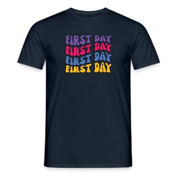 First Day to School - Men's T-Shirt - navy - Front - AI Model Male 178 light (178cm)