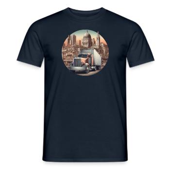 American Truck 18 Wheller LKW Big Rig Trucking - Männer T-Shirt - Navy - Vorne - AI Model Male 178 light (178cm)