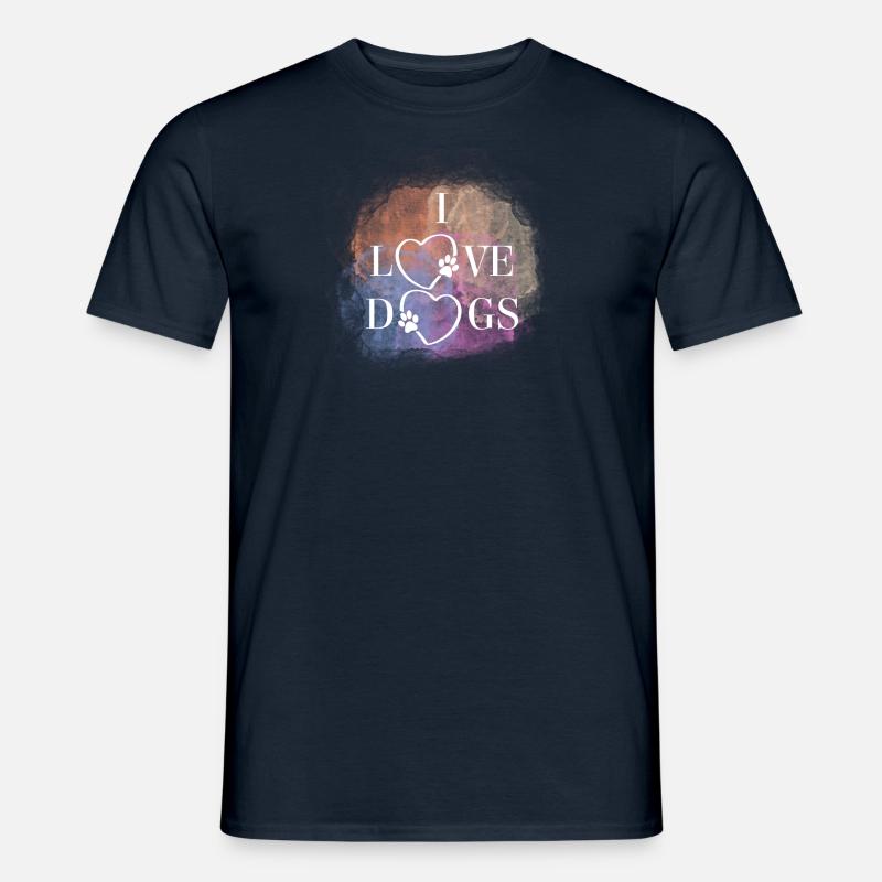 Ich liebe Hunde - Männer T-Shirt - Navy