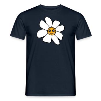 Petit drôle de fleur heureuse visage dessin animé - T-shirt homme - marine - Devant - AI Model Male 178 light (178cm)