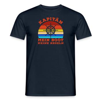 Bootsführer - Kapitän meine Regeln mein Boot - Männer T-Shirt - Navy - Vorne - AI Model Male 178 light (178cm)