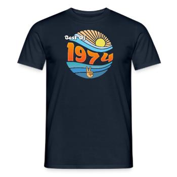 Timeless 1974 – Celebrating 51 Wonderful Years - Men's T-Shirt - navy - Front - AI Model Male 178 light (178cm)